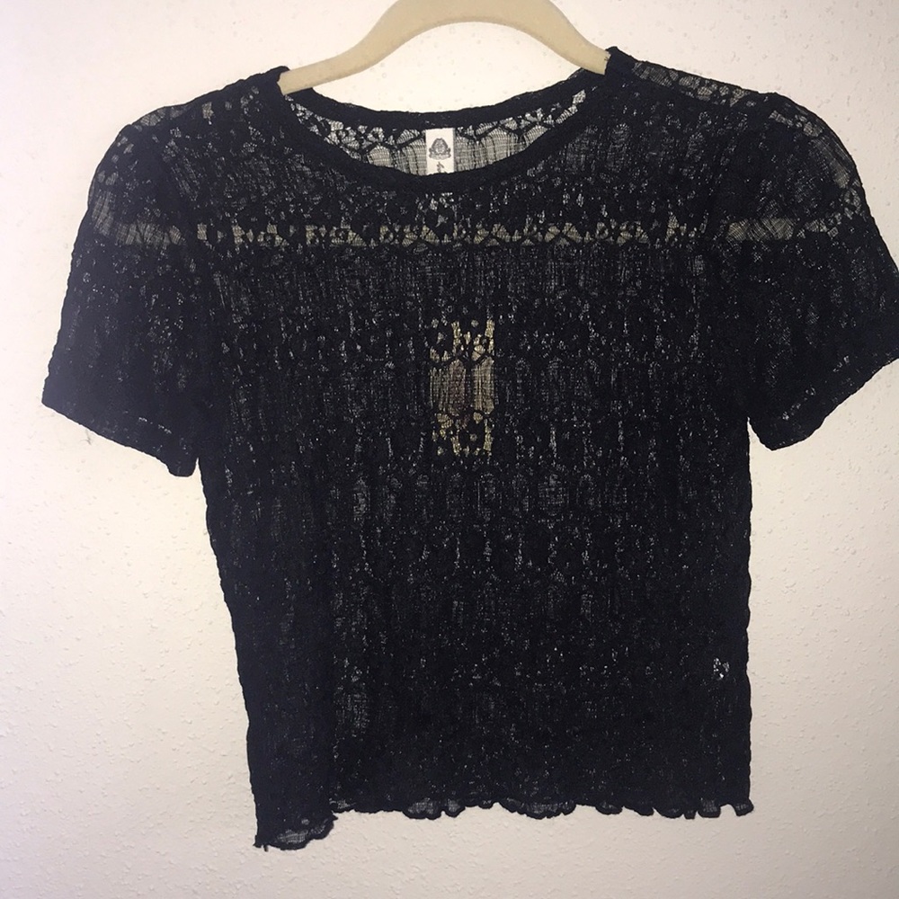 See through black shirt